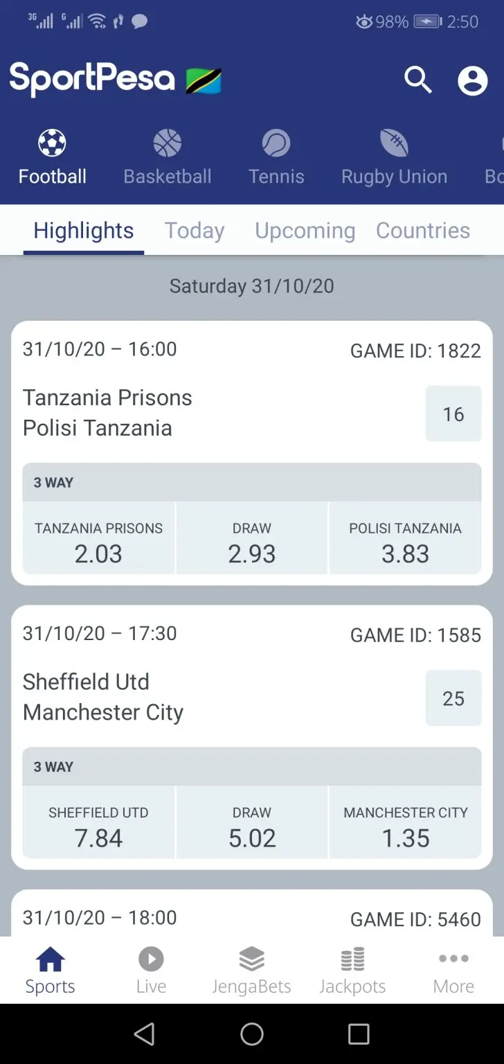 Screenshot of SportPesa Apk